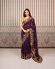 VIOLET CREPE SAREE