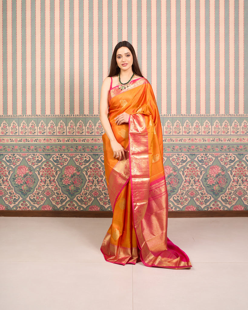 ORANGE PURE SILK SAREE