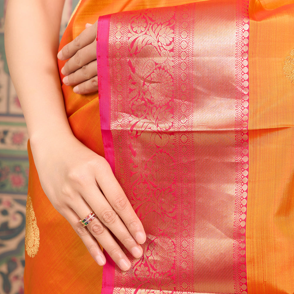 
                  
                    ORANGE PURE SILK SAREE
                  
                