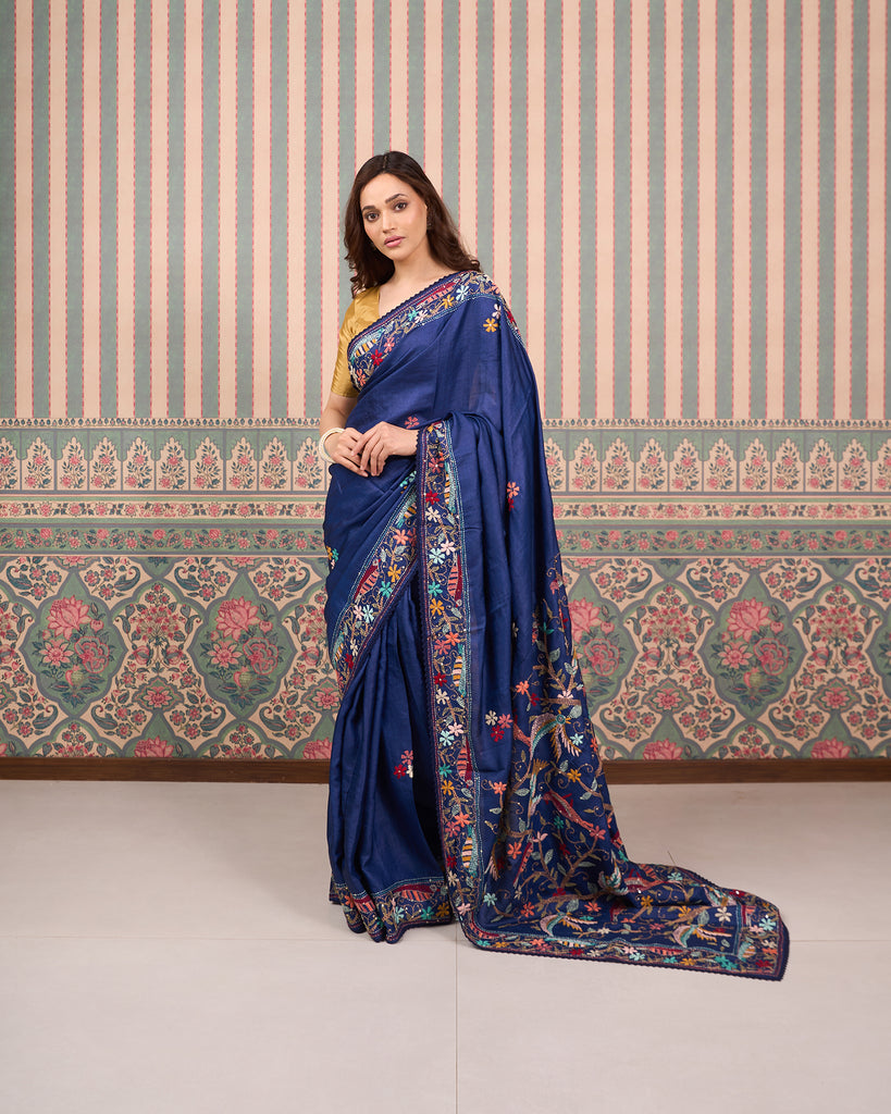 ROYAL BLUE PURE SILK SAREE