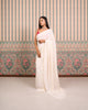 WHITE LUCKNOWI CHIKAN SILK SAREE