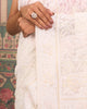 WHITE LUCKNOWI CHIKAN SILK SAREE