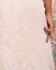 WHITE LUCKNOWI CHIKAN SILK SAREE