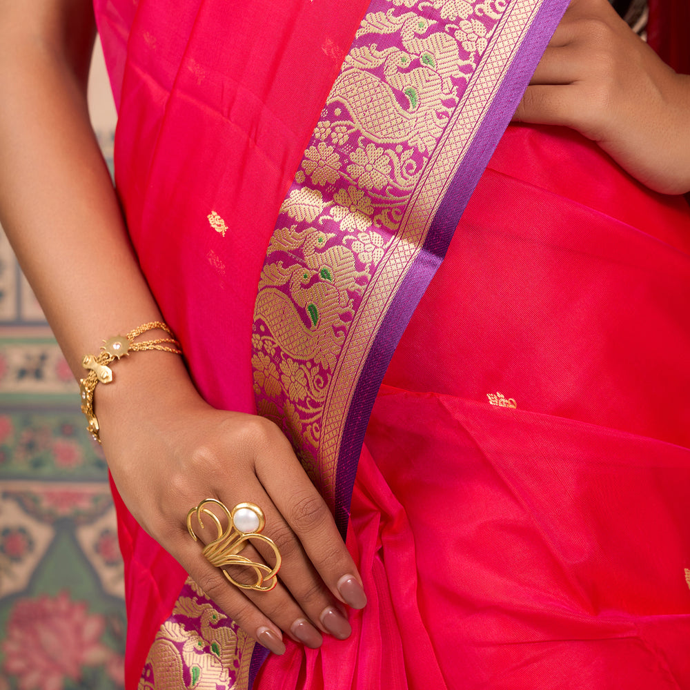
                  
                    SCARLET RED PURE SILK SAREE
                  
                